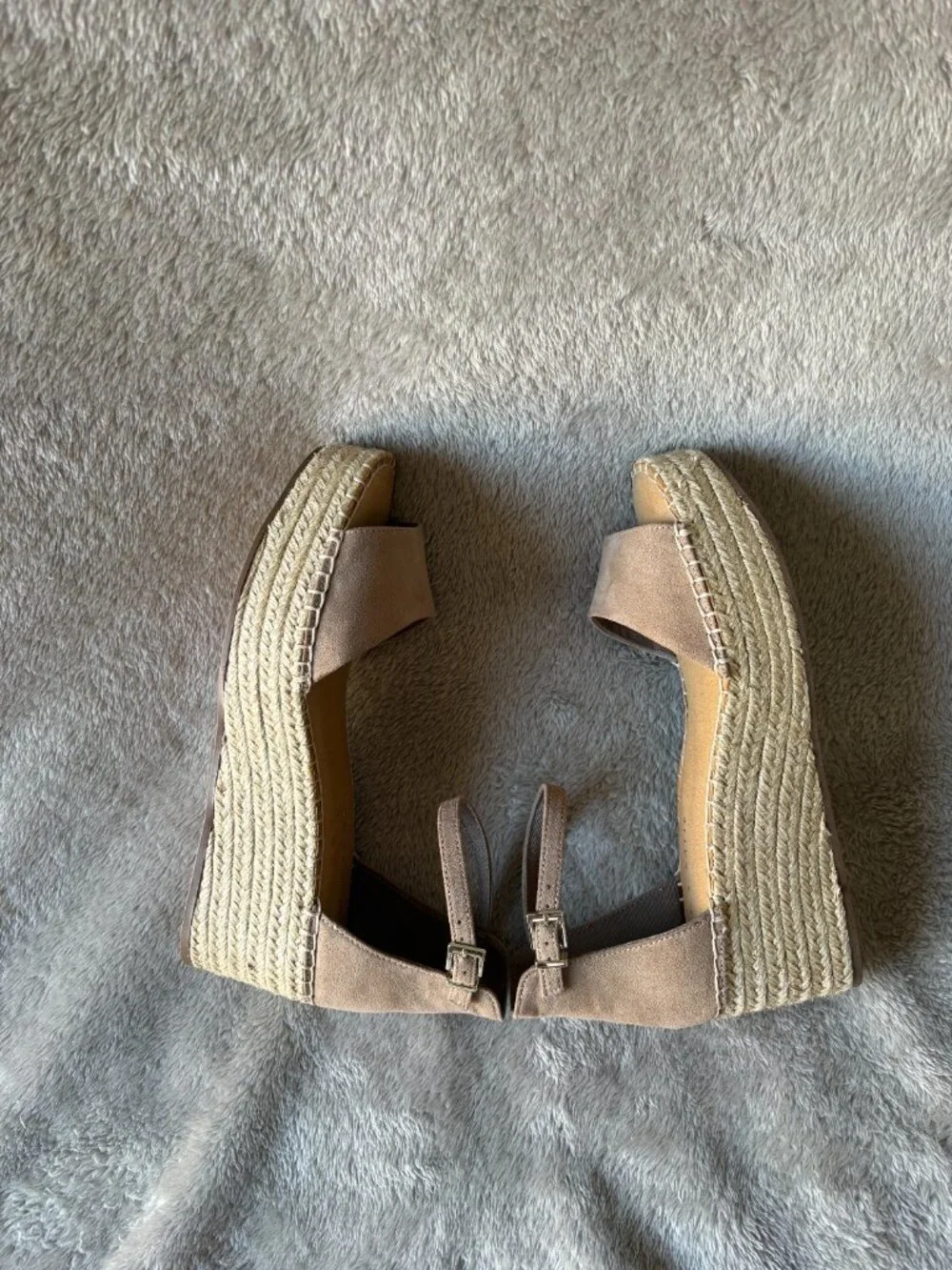 Kelly & Katie Espadrille Wedge Sandals Women's Size 9M Taupe